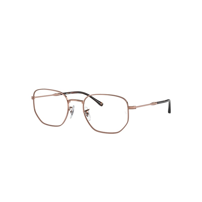 Ray Ban Eyeglasses Unisex Rb6496 Optics - Rose Gold Frame Clear Lenses Polarized 53-20
