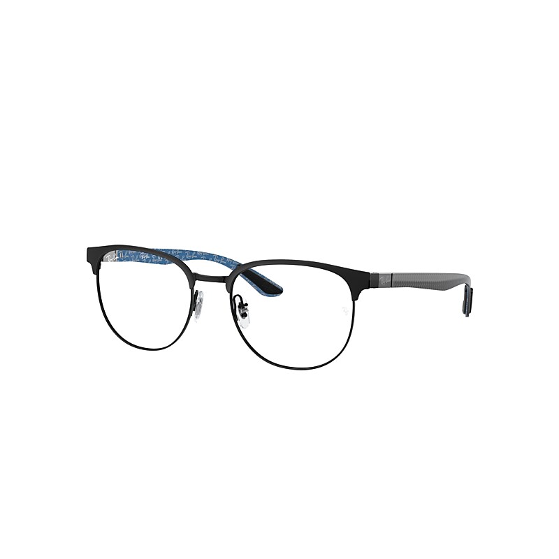 Ray Ban Eyeglasses Male Rb8422 Optics - Dark Carbon On Blue Frame Clear Lenses Polarized 54-19