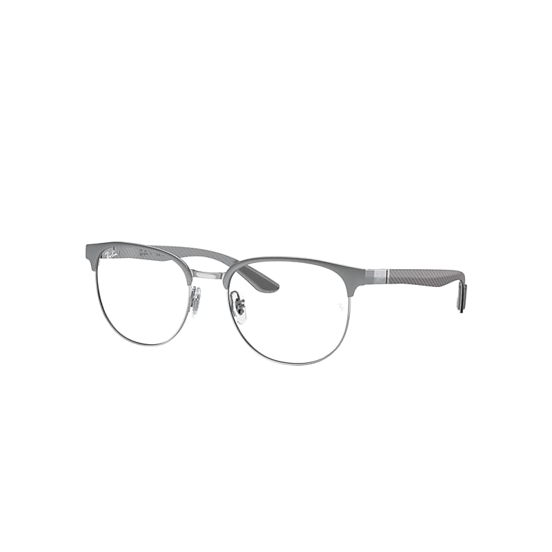 Ray Ban Eyeglasses Male Rb8422 Optics - Grey On Silver Frame Clear Lenses Polarized 54-19