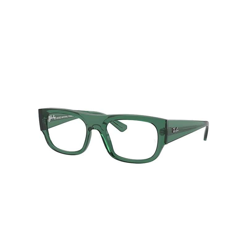 Ray Ban Eyeglasses Unisex Kristin Optics Bio-based - Transparent Green Frame Clear Lenses Polarized 52-20