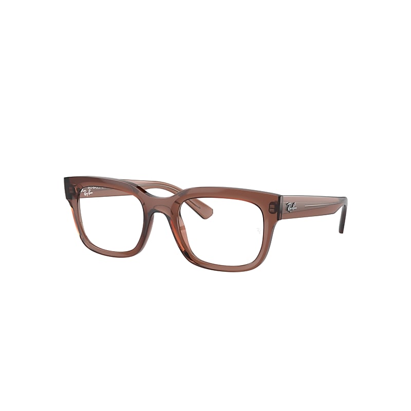 Ray Ban Eyeglasses Unisex Chad Optics Bio-based - Transparent Brown Frame Clear Lenses Polarized 52-22