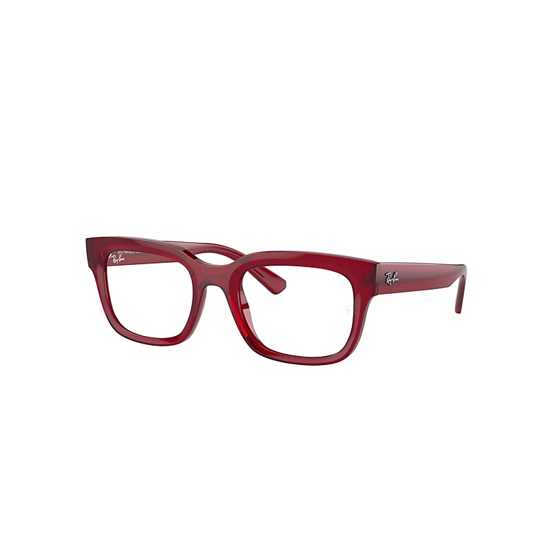 Ray Ban Eyeglasses Unisex Chad Optics Bio-based - Transparent Red Frame Clear Lenses Polarized 52-22