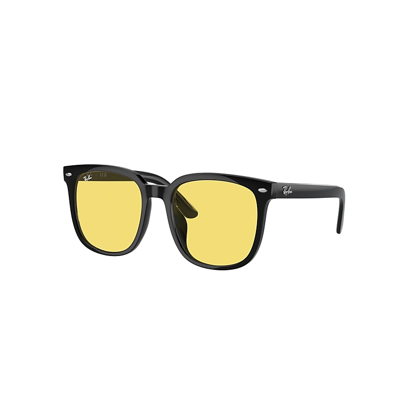 RAY BAN SUNGLASSES UNISEX RB4401D - BLACK FRAME YELLOW LENSES 57-20