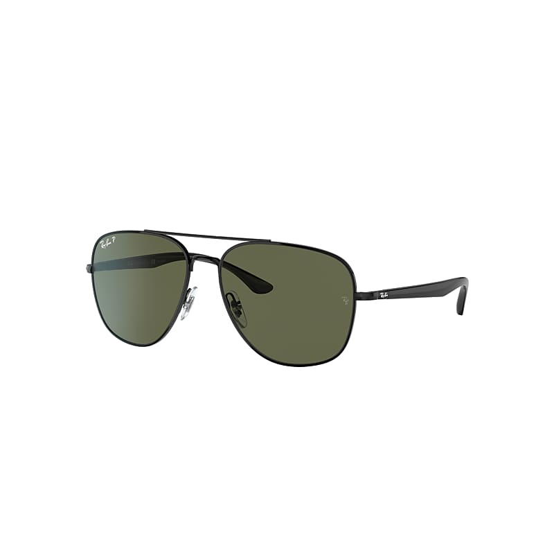 Ray Ban Sunglasses Unisex Rb3683 - Black Frame Green Lenses Polarized 59-15