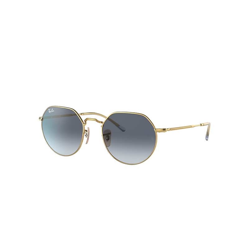 Ray Ban Sunglasses Unisex Jack - Gold Frame Blue Lenses 55-20