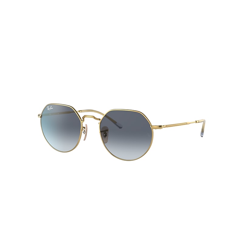 Ray Ban Sunglasses Unisex Jack - Gold Frame Blue Lenses 55-20 In Gold