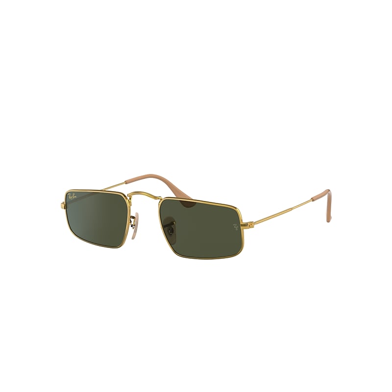 Shop Ray Ban Julie Sunglasses Gold Frame Green Lenses 52-20