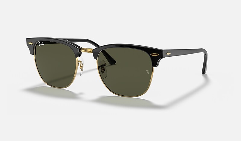 CLUBMASTER CLASSIC Sunglasses in Black On Gold and Green - RB3016