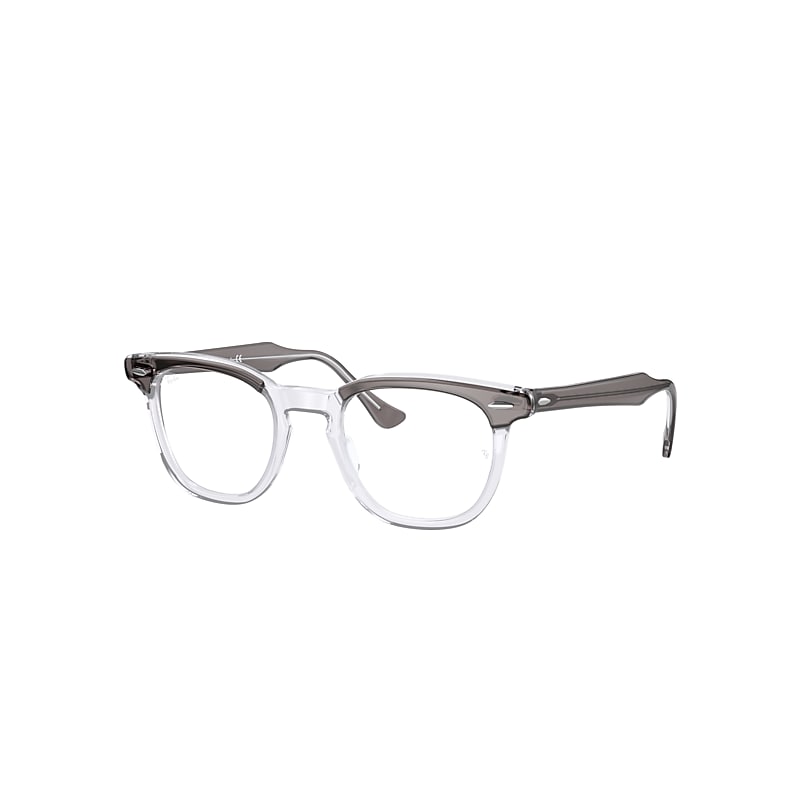 Ray Ban Eyeglasses Unisex Hawkeye Optics - Grey On Transparent Frame Clear Lenses Polarized 50-21