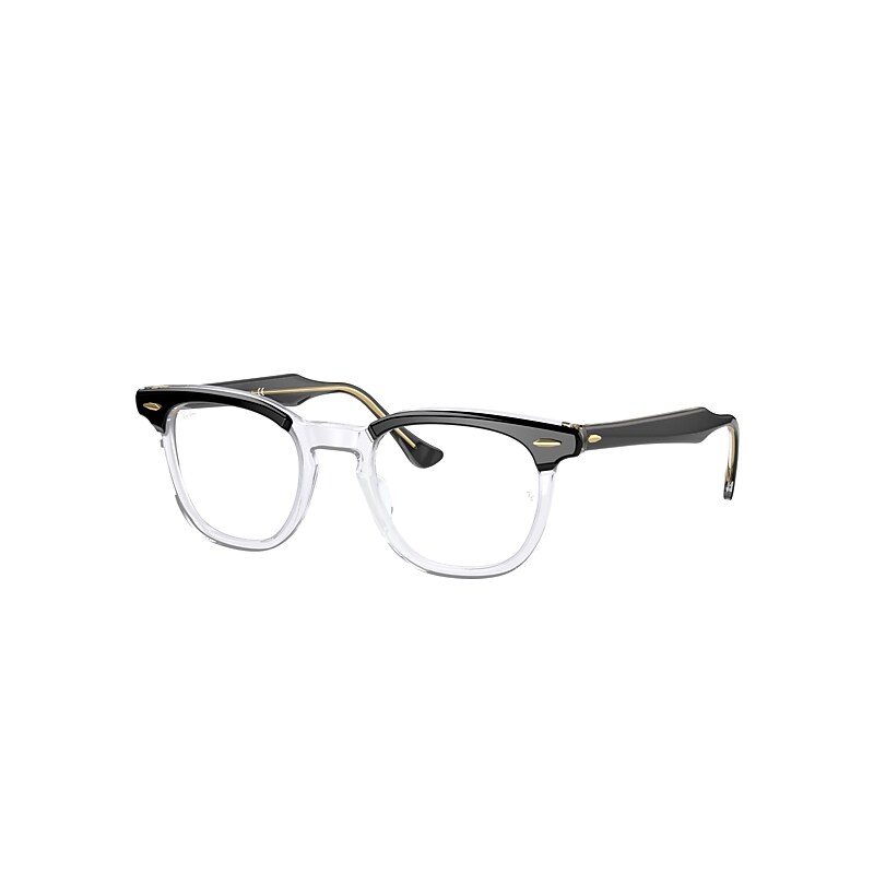 Ray Ban Eyeglasses Unisex Hawkeye Optics - Black On Transparent Frame Clear Lenses Polarized 50-21