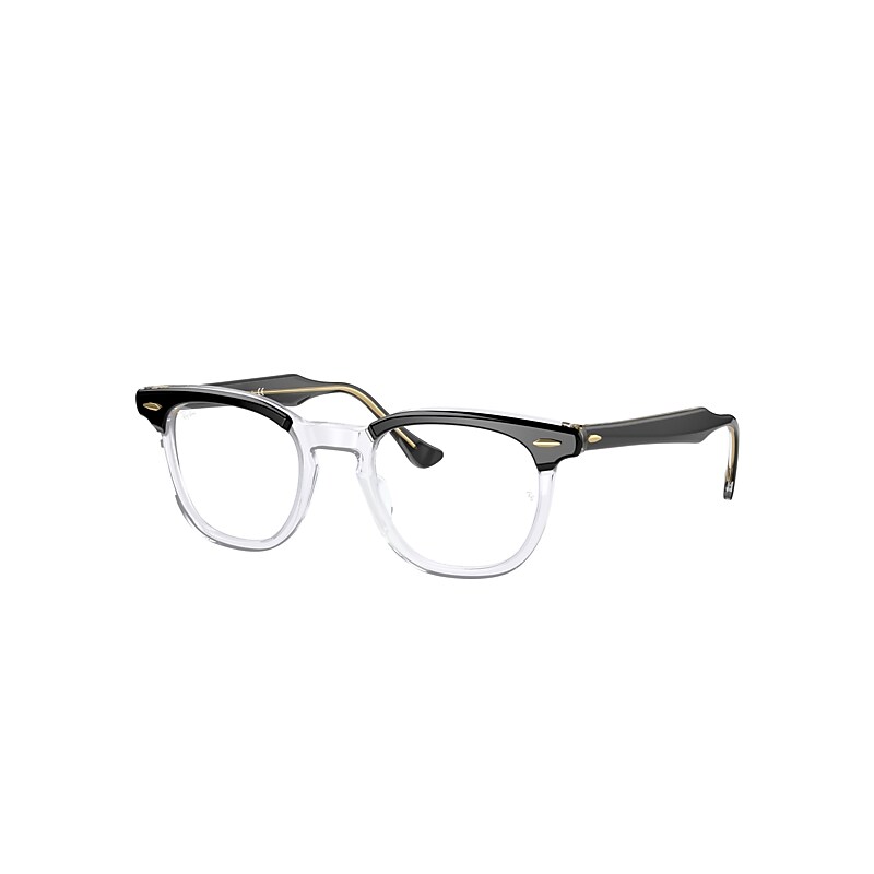Ray Ban Eyeglasses Unisex Hawkeye Optics - Black On Transparent Frame Clear Lenses Polarized 50-21 In Black On Transparent