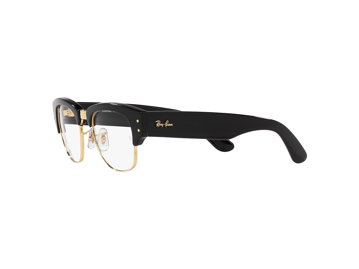 MEGA CLUBMASTER TRANSITIONS® Sunglasses in Black On Gold and Clear 