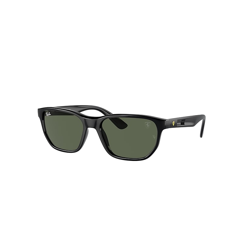 Ray Ban Sunglasses Male Rb4404m Scuderia Ferrari Collection - Black Frame Green Lenses 57-18 In Schwarz