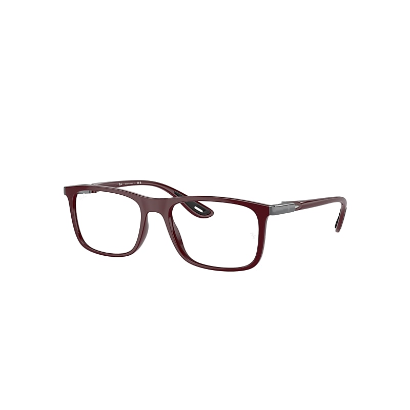 Ray Ban Eyeglasses Male Rb7222m Optics Scuderia Ferrari Collection - Dark Red Frame Clear Lenses Polarized 5