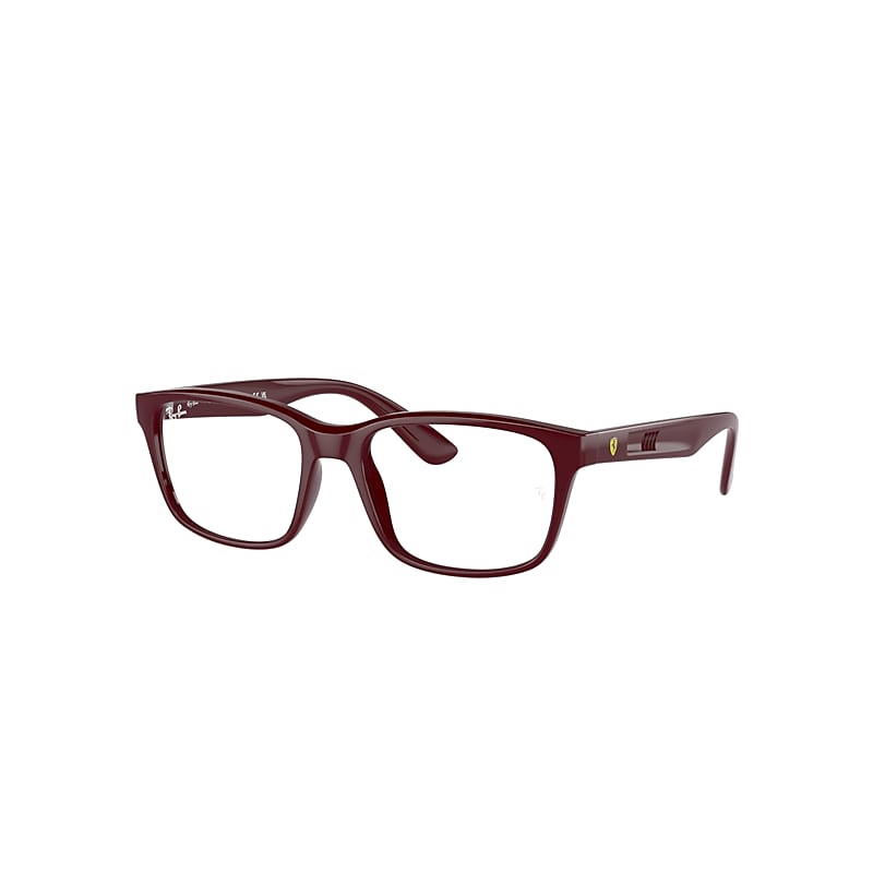 Ray Ban Eyeglasses Male Rb7221m Optics Scuderia Ferrari Collection - Dark Red Frame Clear Lenses Polarized 5