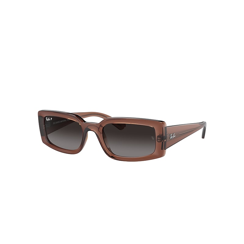 Ray Ban Kiliane Bio-based Sunglasses Transparent Brown Frame Grey Lenses Polarized 54-21 In Transparent Brown