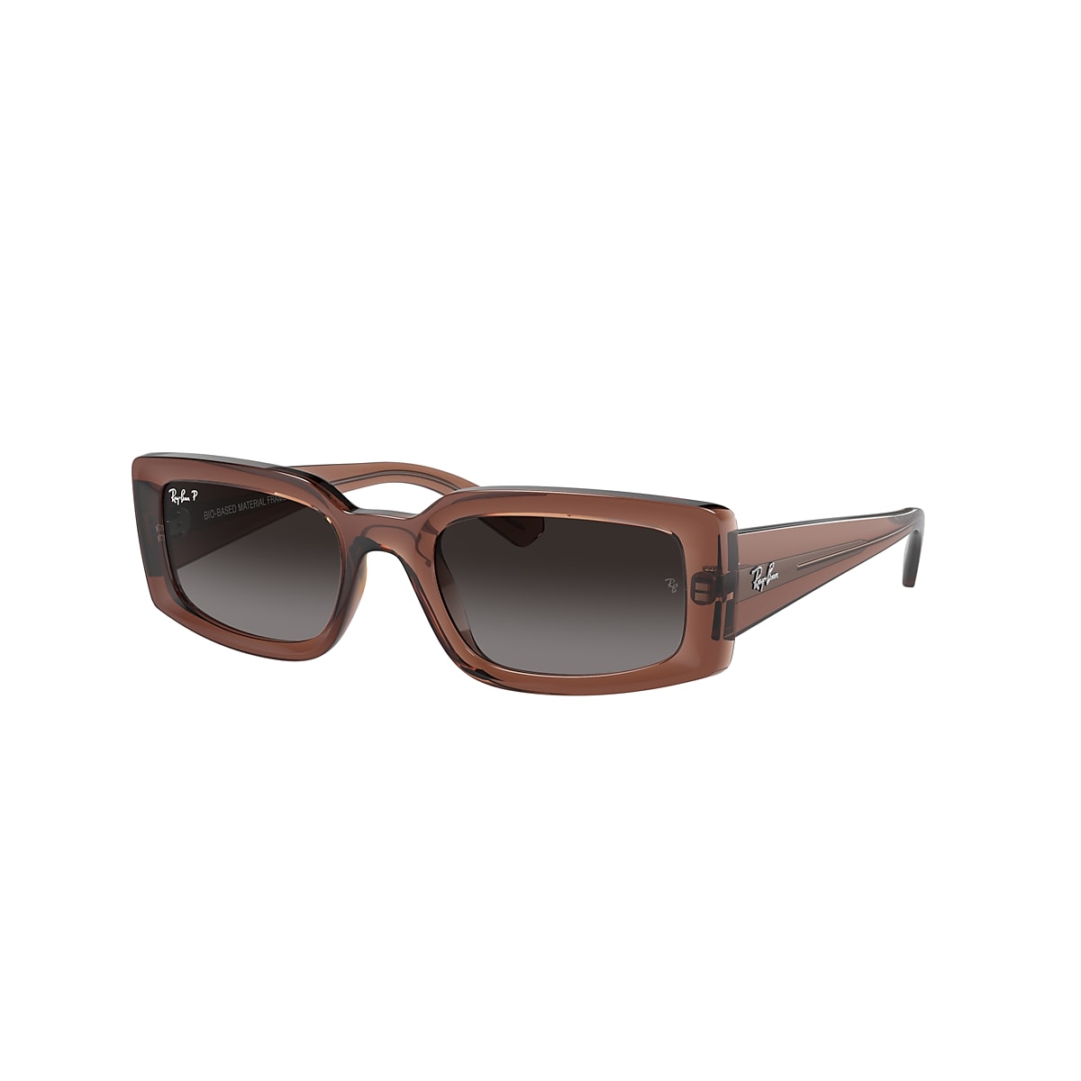 Ray-Ban Kiliane Bio-based Sunglasses Transparent Brown Frame Grey Lenses  Polarized 54-21