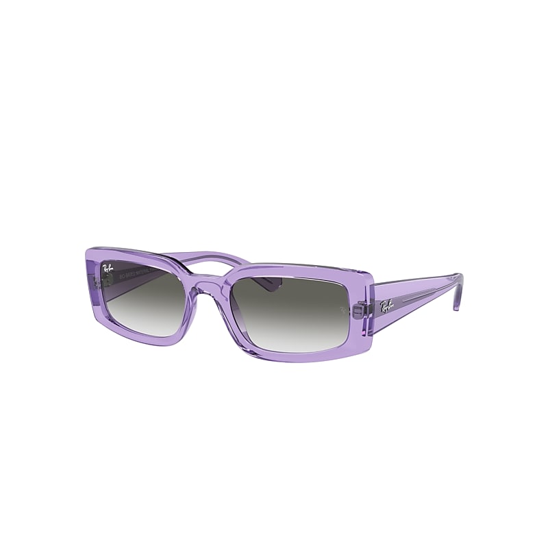 Shop Ray Ban Kiliane Bio-based Sunglasses Transparent Violet Frame Grey Lenses 54-21
