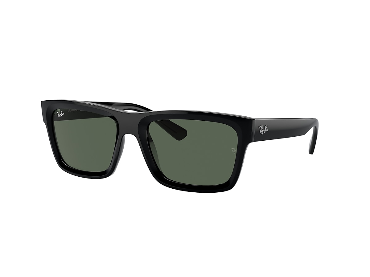 Warren Bio-based Sunglasses in Black and Dark Green | Ray-Ban®