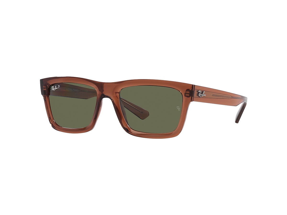 WARREN BIO-BASED Sunglasses in Transparent Brown and Dark Green