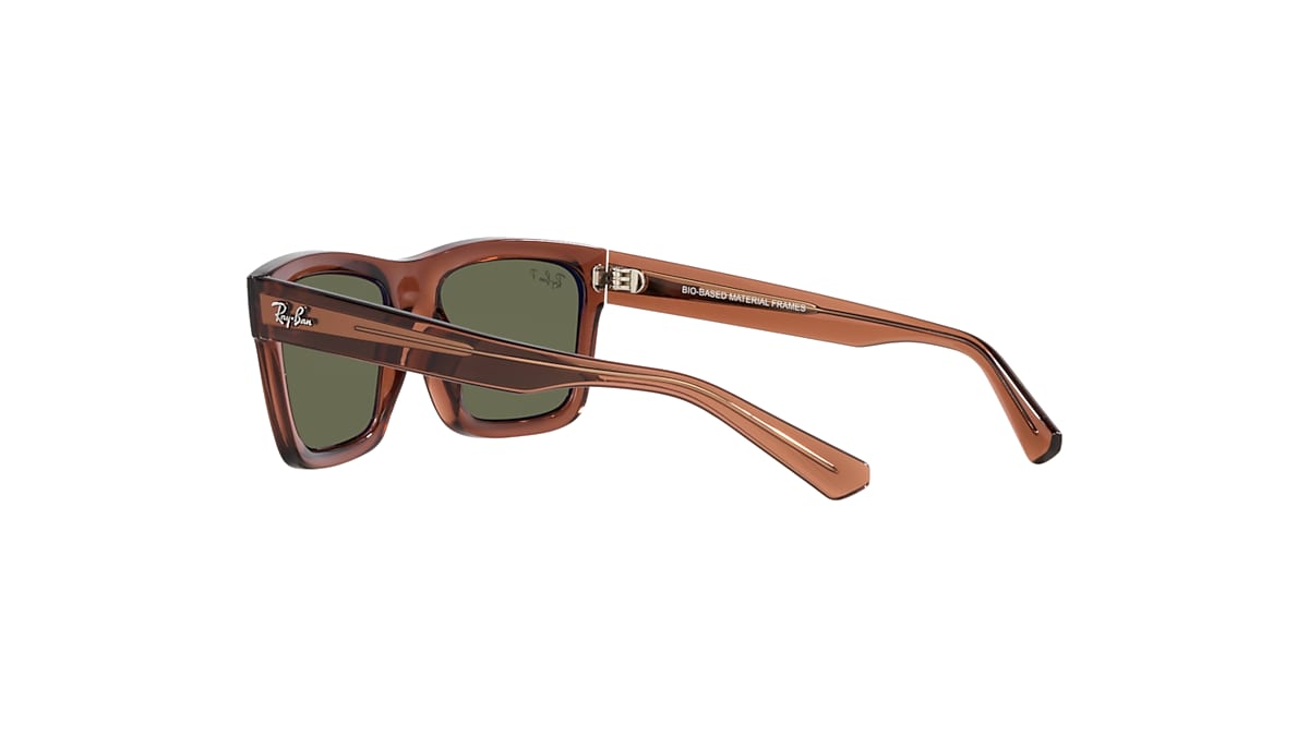 WARREN BIO-BASED Sunglasses in Transparent Brown and Dark Green