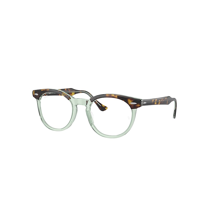 Ray Ban Eagle Eye Optics Eyeglasses Havana On Transparent Green Frame Clear Lenses Polarized 51-21