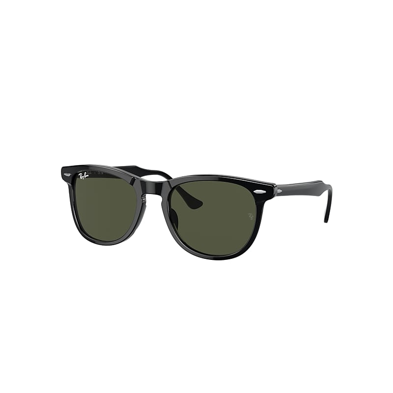 Ray Ban Eagle Eye Sunglasses Black Frame Green Lenses 53-21