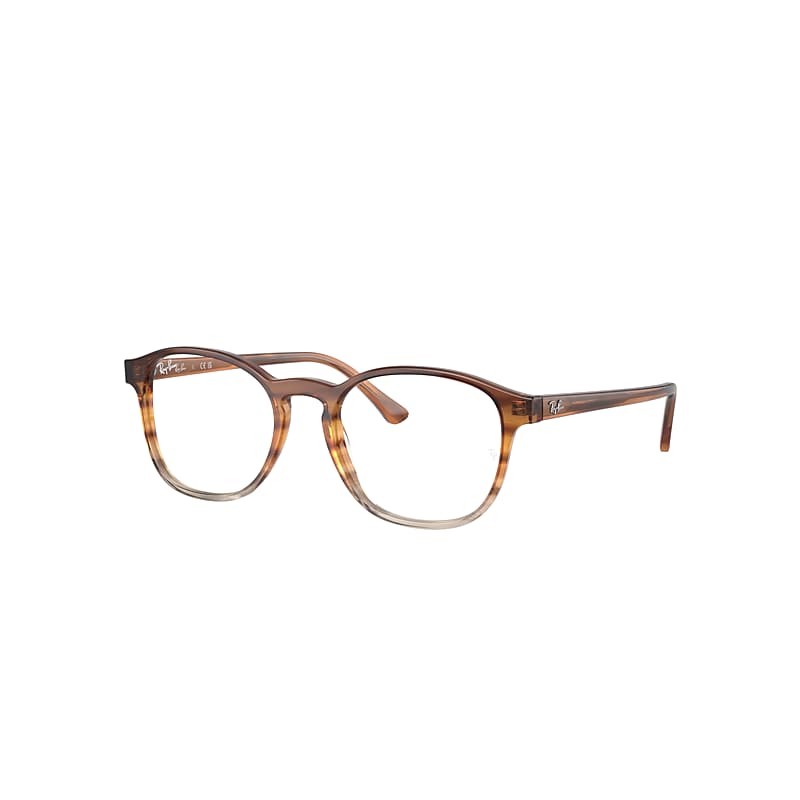 Ray Ban Rb5417 Optics Eyeglasses Striped Brown & Yellow Frame Clear Lenses Polarized 52-19