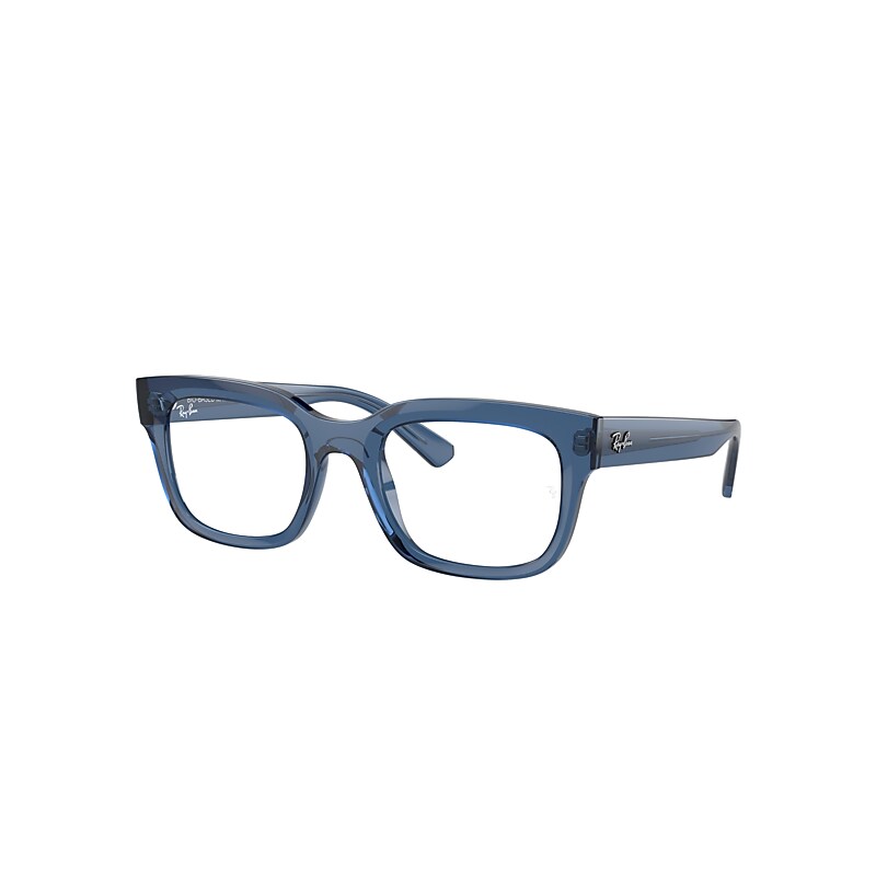 Ray Ban Chad Optics Bio-based Eyeglasses Transparent Dark Blue Frame Clear Lenses Polarized 54-22 In Transparent Dark Blue