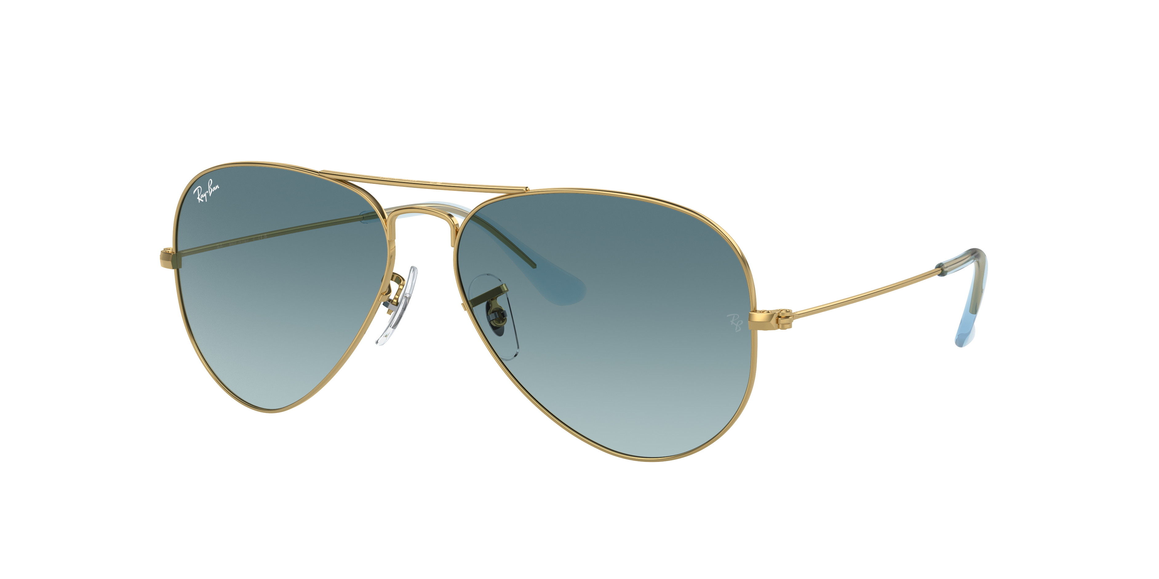 Aviator Gradient Sunglasses in Gold and Blue | Ray-Ban®