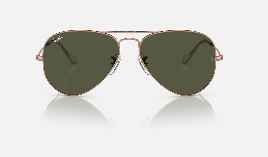 beest Fonkeling Bevestiging Aviator Rose Gold Sunglasses in Rose Gold and Green - RB3025 | Ray-Ban® US