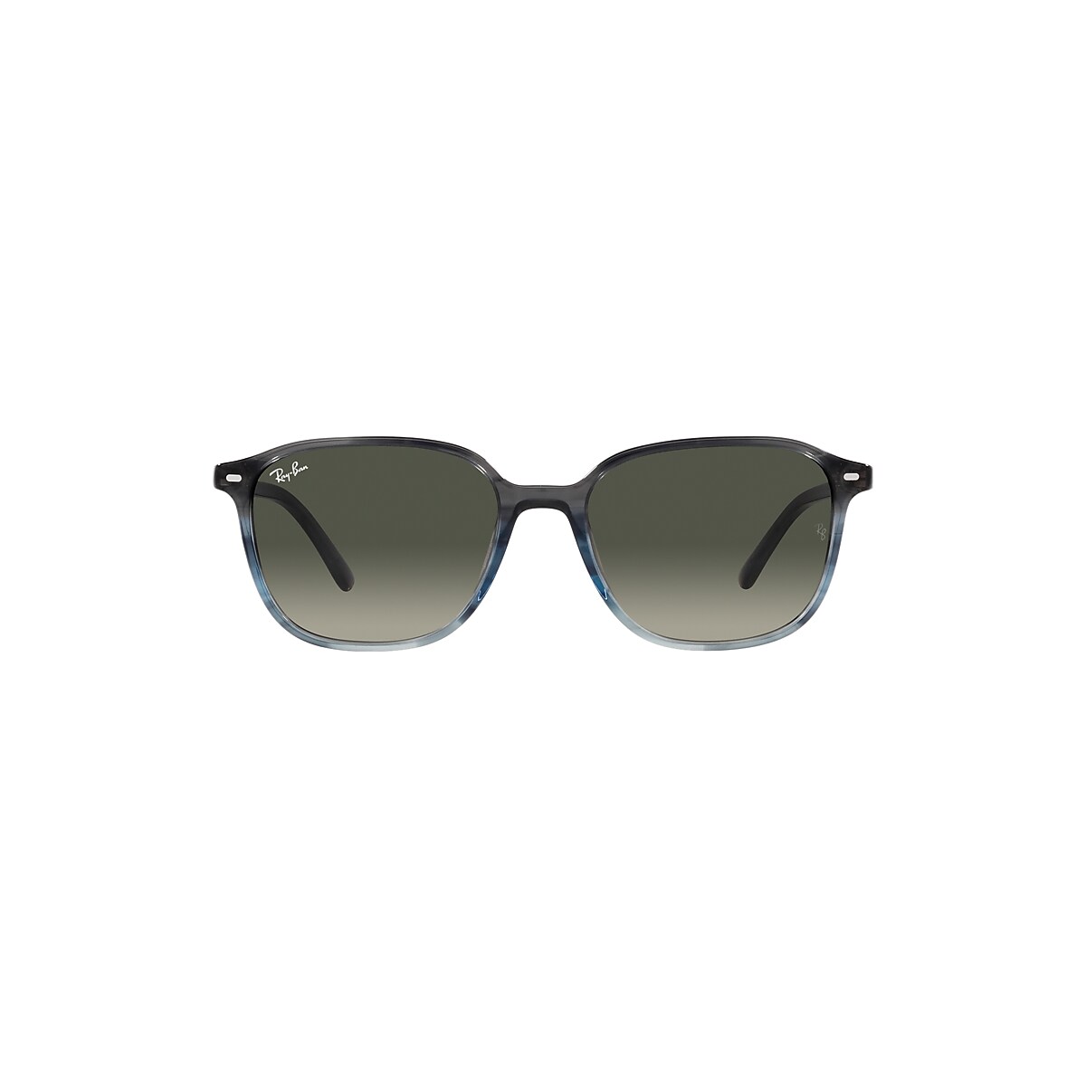 Ray-Ban Leonard Sunglasses Striped Grey & Blue Frame Grey Lenses 53-18