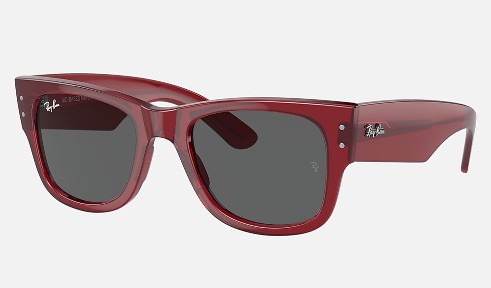MEGA WAYFARER BIO-BASED Sunglasses in Transparent Red and