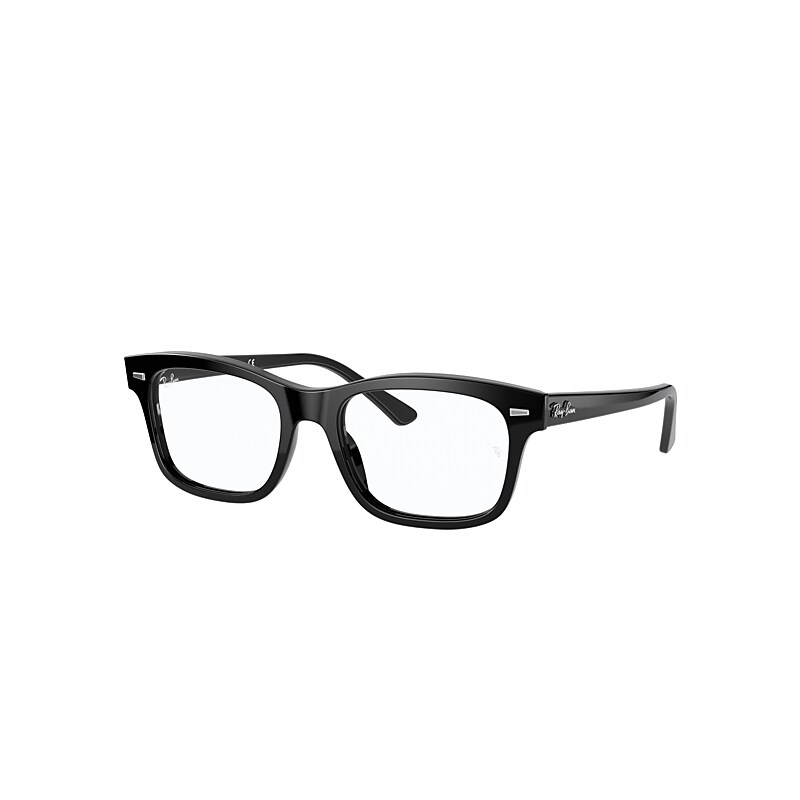 Ray Ban Eyeglasses Unisex Burbank Optics - Black Frame Clear Lenses 56-19 In Schwarz