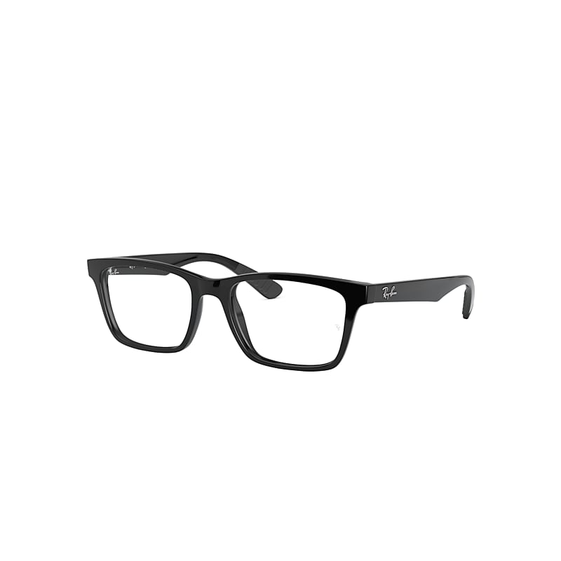 Ray Ban Eyeglasses Unisex Rb7025 Optics - Black Frame Clear Lenses Polarized 57-17 In Schwarz