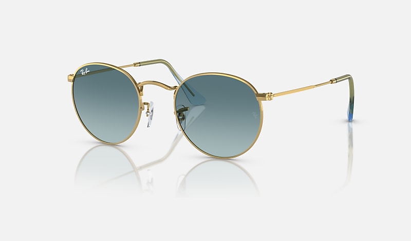 ROUND METAL Sunglasses in Gold Blue | Ray-Ban® US
