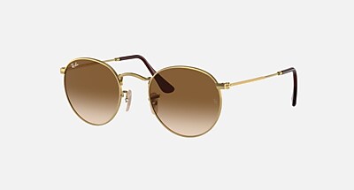 ROUND METAL Sunglasses in Arista Gold and G-15 Green - RB3447 