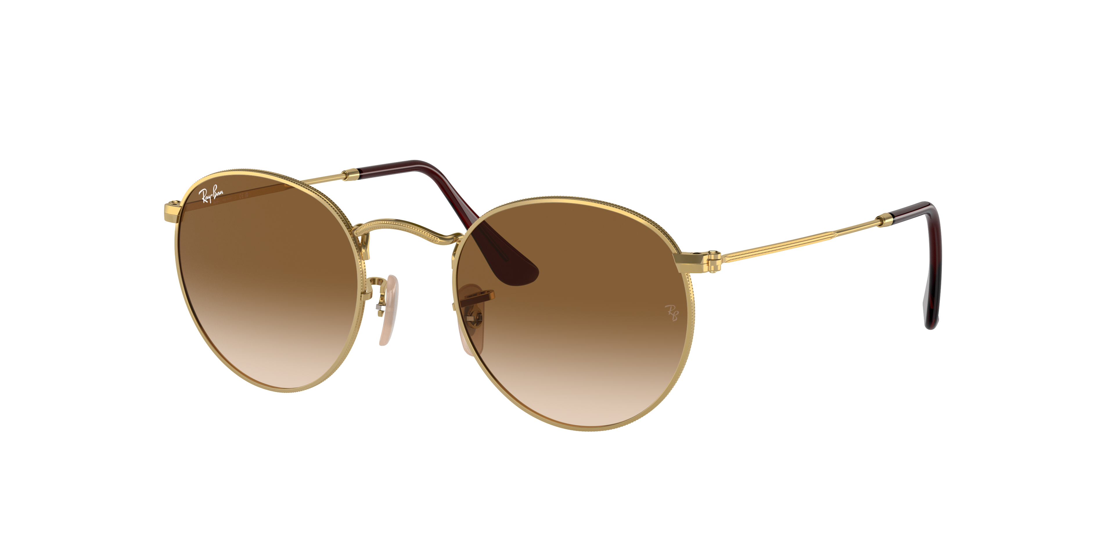 Round Metal Sunglasses In Gold And Brown RB3447 Ray Ban round-metal-sunglasses-in-gold-and-brown-rb3447-ray-ban