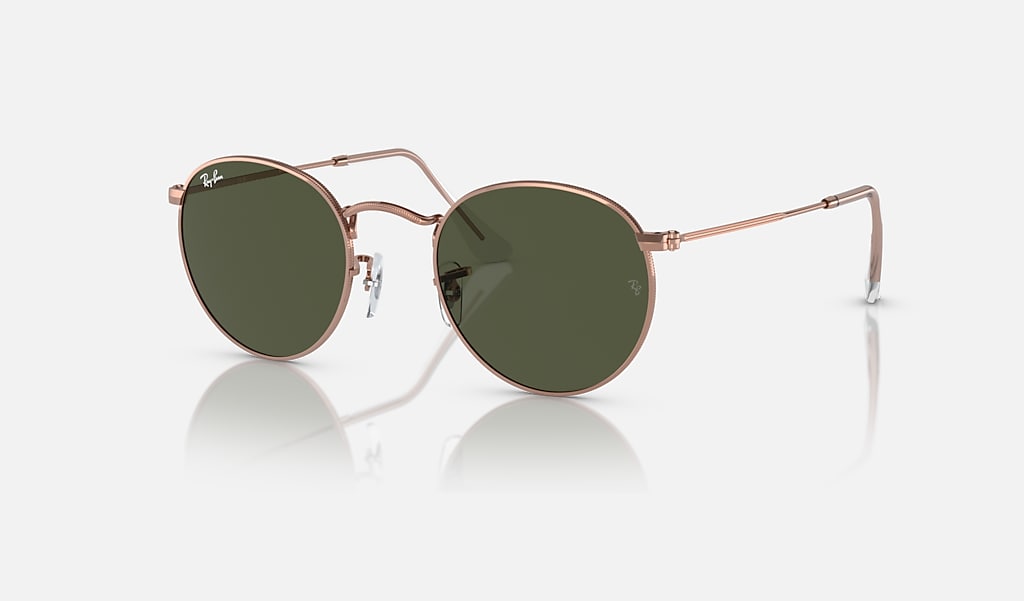 Round Rose Gold Sunglasses in and Green - RB3447 | US