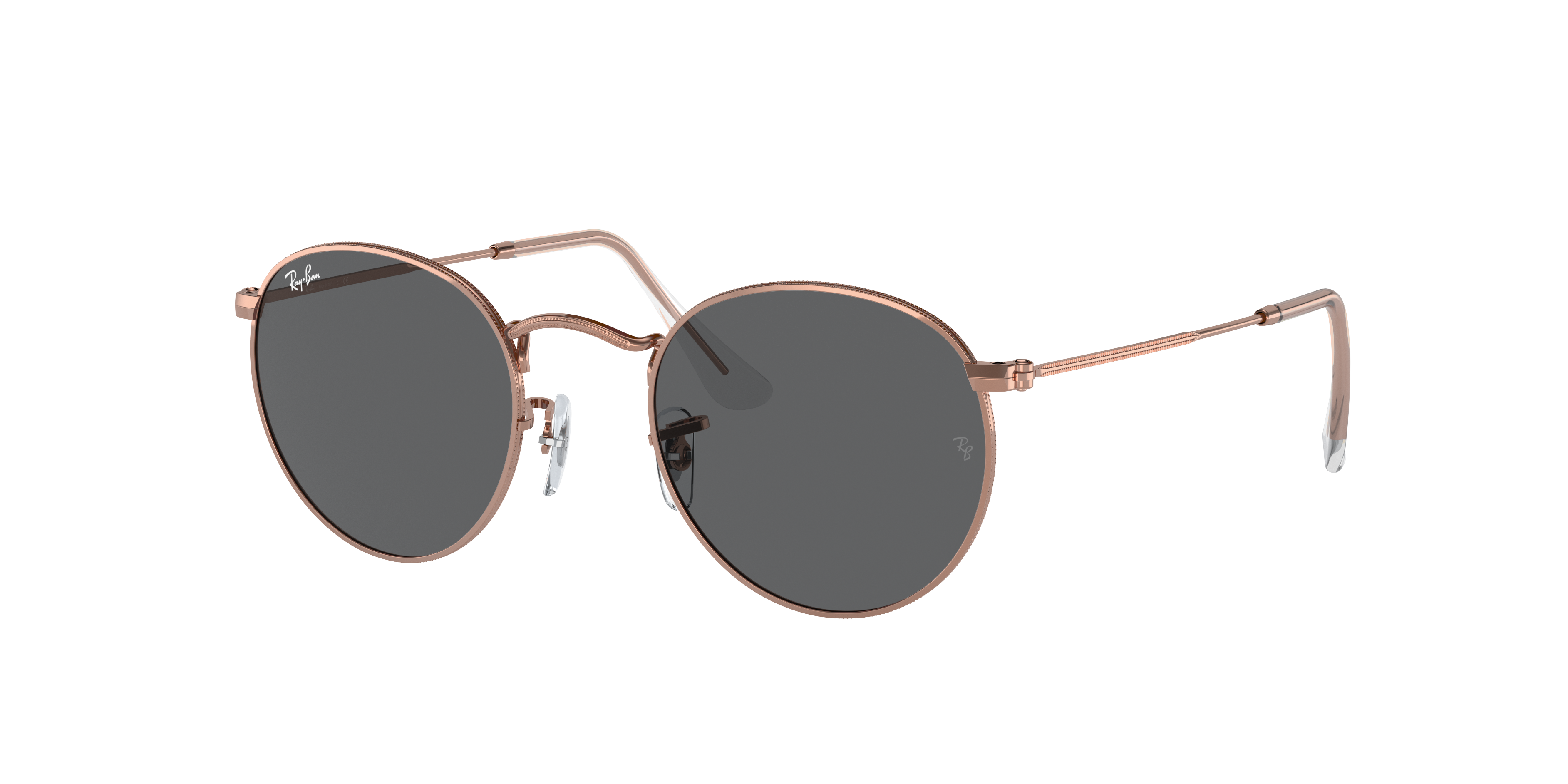 Round Metal Rose Gold Sunglasses in Rose Gold and Dark Grey - RB3447 ...