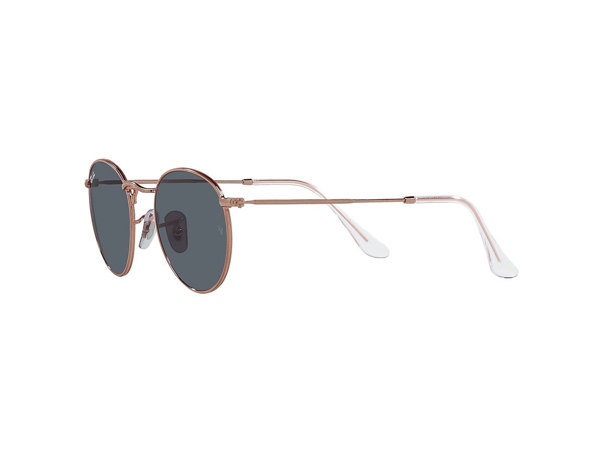 Round Gold Sunglasses in Rose Gold and Blue | Ray-Ban®