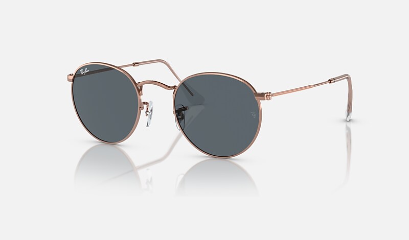 ROUND METAL ROSE GOLD Sunglasses in Rose Gold and Blue RB3447