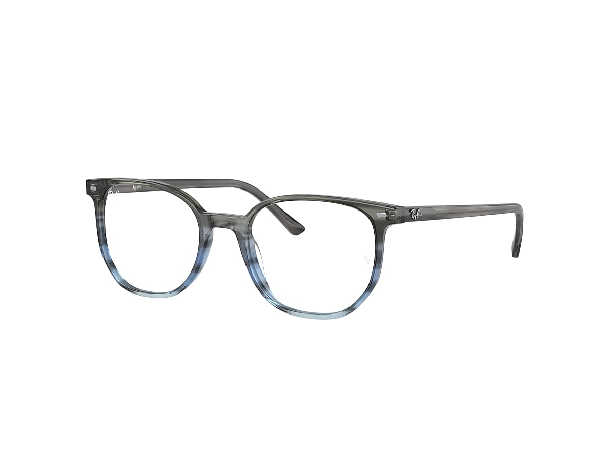 ELLIOT OPTICS Eyeglasses with Striped Grey & Blue Frame