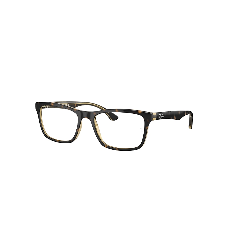 Ray Ban Eyeglasses Unisex Rb5279 Optics - Havana On Transparent Yellow Frame Clear Lenses Polarized 55-18