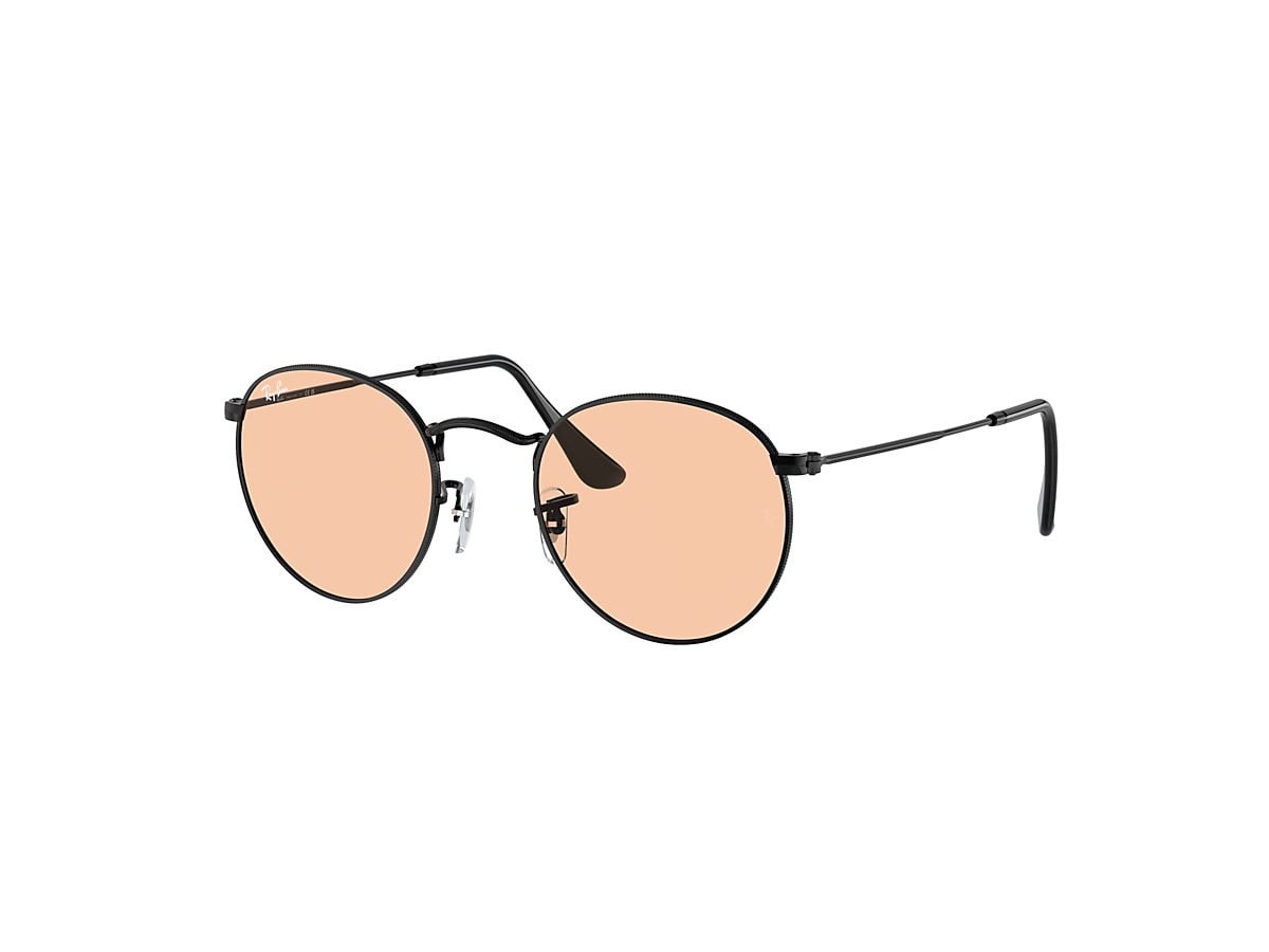 レイバン公式ストア】 Ray-Ban® ROUND METAL WASHED LENSES サングラス | ブラック X ピンク - RB3447