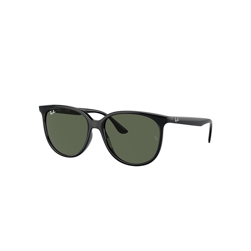 Shop Ray Ban Rb4378 Sunglasses Black Frame Green Lenses 54-16