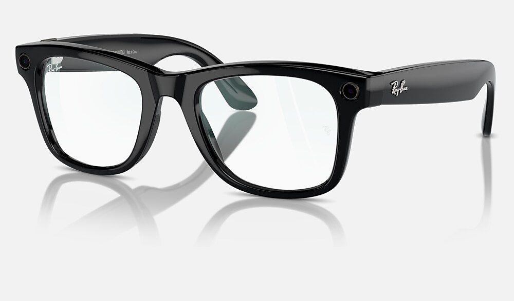 RAY-BAN, META WAYFARER Sunglasses in Black and Clear 