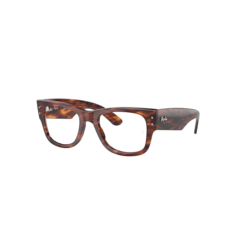Ray Ban Eyeglasses Unisex Mega Wayfarer Optics - Striped Havana Frame Clear Lenses Polarized 51-21