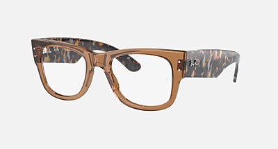 MEGA WAYFARER OPTICS Eyeglasses with Transparent Brown Frame