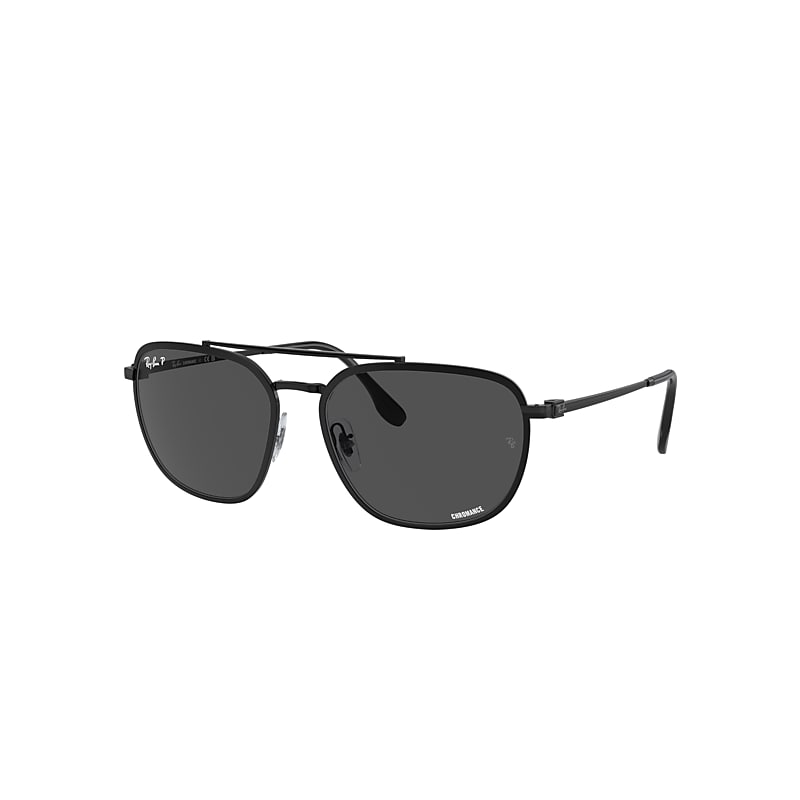 Shop Ray Ban Rb3708 Chromance Sunglasses Black Frame Grey Lenses Polarized 59-18